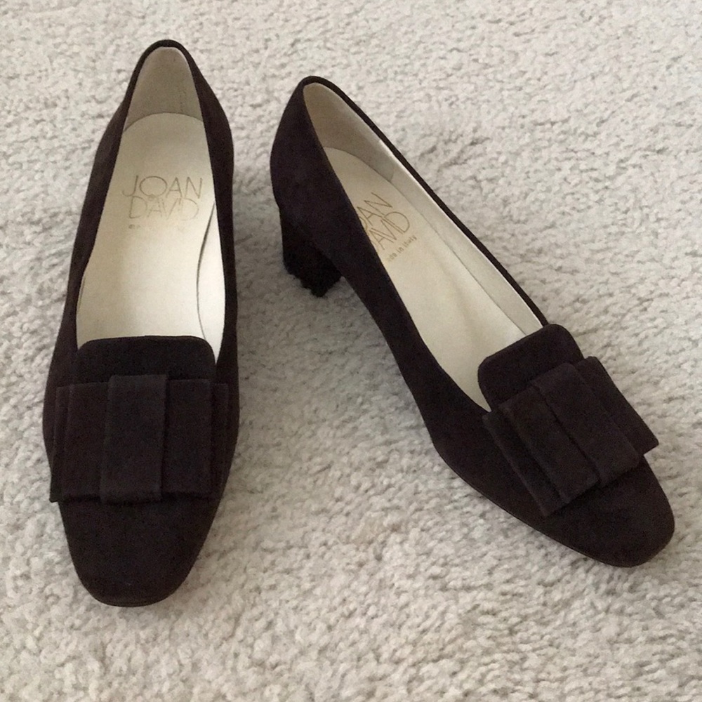 Joan and David Brown Suede Pumps